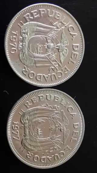 LOTE 8 MONEDAS Y BILLETE ECUADOR  10000 SUCRES.