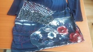 Vestido A.D. azul y multicolor