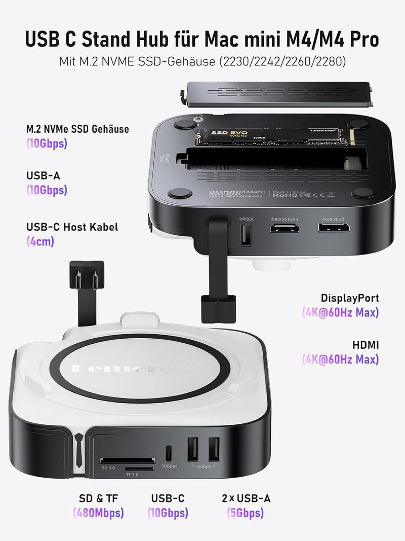 Estación Base Lemorele Mac Mini  M4 M.2 SSD afbeelding 4