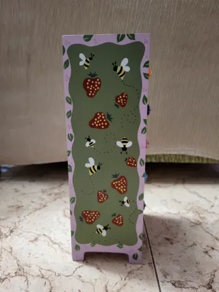 Cassetto per gioielli per bambini con 5 cassetti decorato