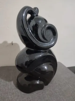 Figura Elefante Cerámica Negra Decoración