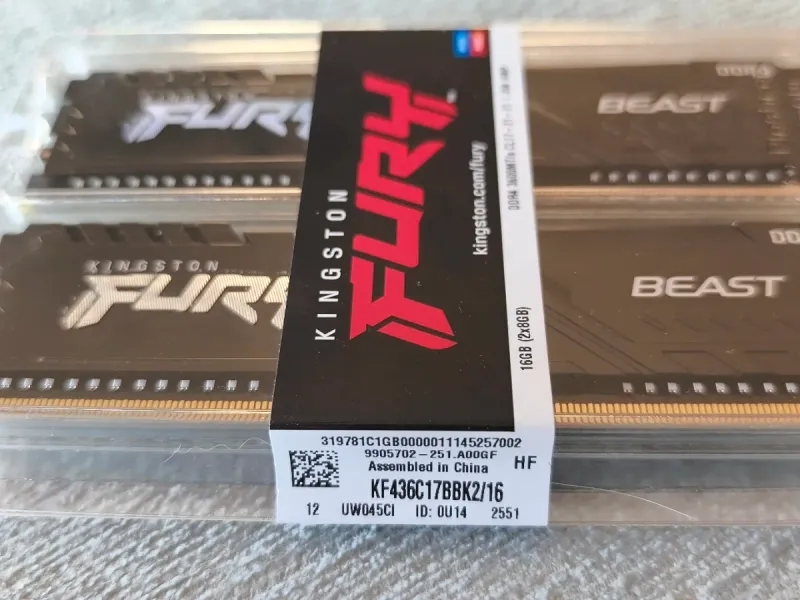 Kit 2x8GB RAM Kingston Fury Beast DDR4 3600 c afbeelding 5