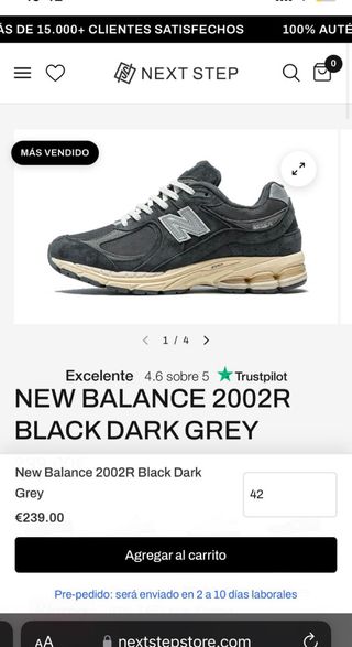 New Balance 2002R Grigio Taglia 41.5