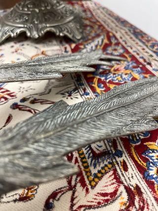 Pareja Faisanes Metálicos Antiguos 33cm