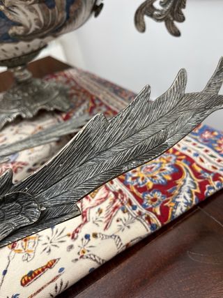 Pareja Faisanes Metálicos Antiguos 33cm