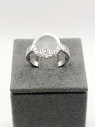 Anillo de Oro 18k con brillantes Móviles tipo Chop