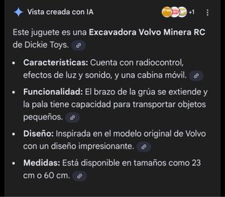 Excavadora de Juguete Volvo