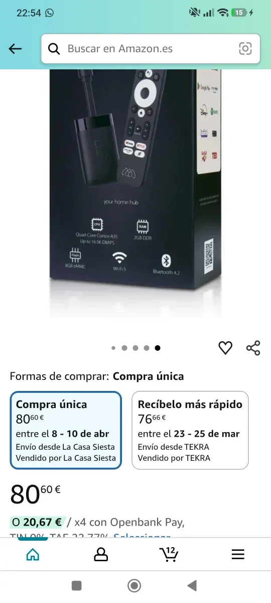 Dongle TV box Android Homatics Q ok Google tv afbeelding 7