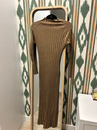 Vestido de punto Mango marrón