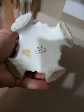 Vaso ceramica vintage decorato fiori