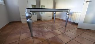 Mesa Comedor Extensible Cristal Oscuro