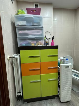 Mueble de baño madera y cristal