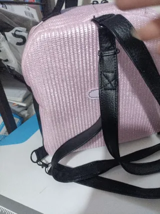 Bolso Mochila Rosa y Negro