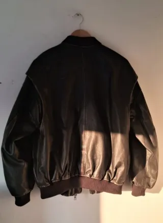 Chaqueta de cuero Zara Negra