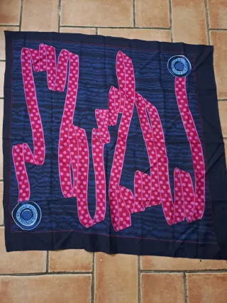 Foulard Rochas Rosa e Blu.misura grande 90x90