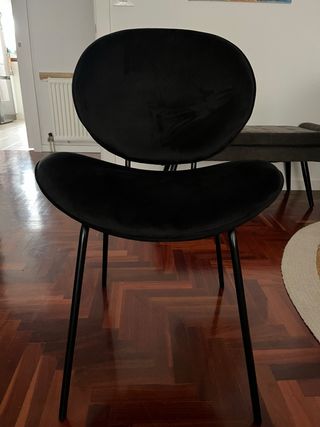 2 Sedie in Velluto Nero Maison du Monde
