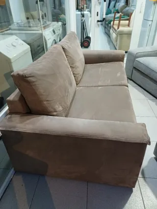 SOFÁ CÓMODO DE TELA ANTE MARRON SEMINUEVO