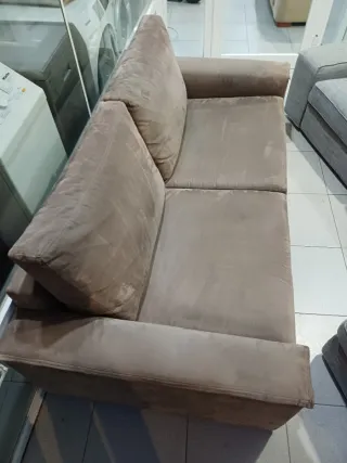 SOFÁ CÓMODO DE TELA ANTE MARRON SEMINUEVO