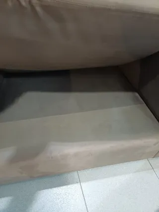 SOFÁ CÓMODO DE TELA ANTE MARRON SEMINUEVO