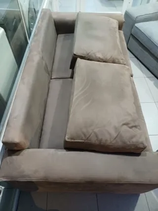 SOFÁ CÓMODO DE TELA ANTE MARRON SEMINUEVO