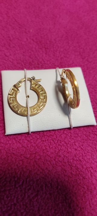 Pendientes aros de oro 18 kilates