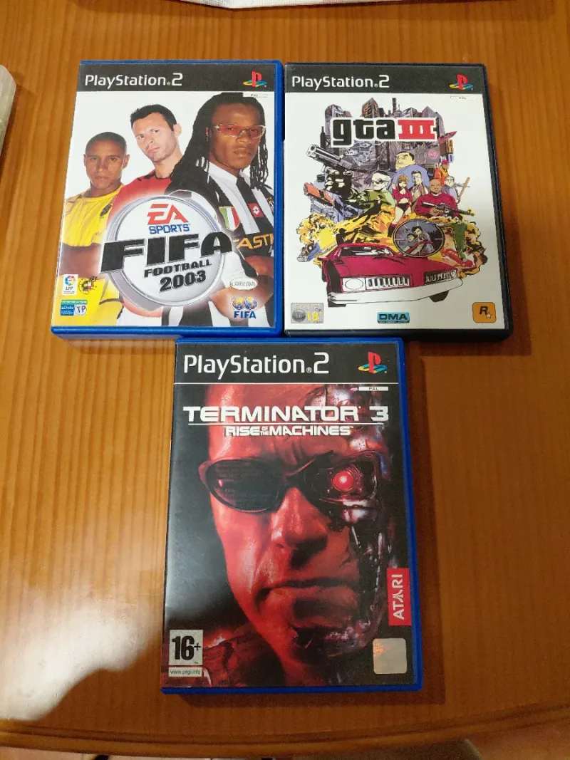 Lote 3 Juegos PS2: FIFA 2003, GTA III, Terminator