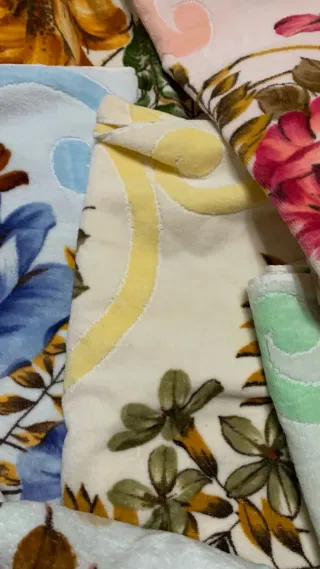 Set 6 Asciugamani Cotone Spugna Floreale