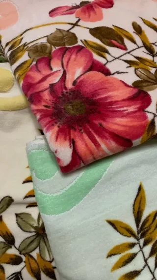 Set 6 Asciugamani Cotone Spugna Floreale