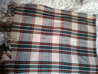 Echarpe escocés cuadros verde y rojo