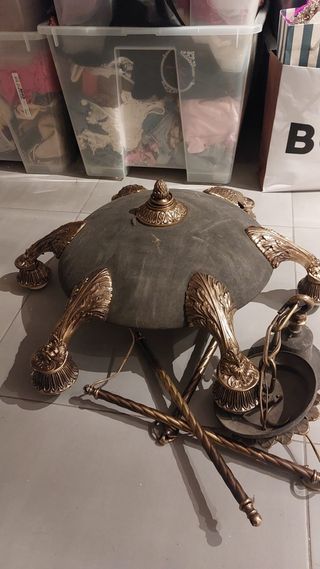 Lámpara araña vintage bronce