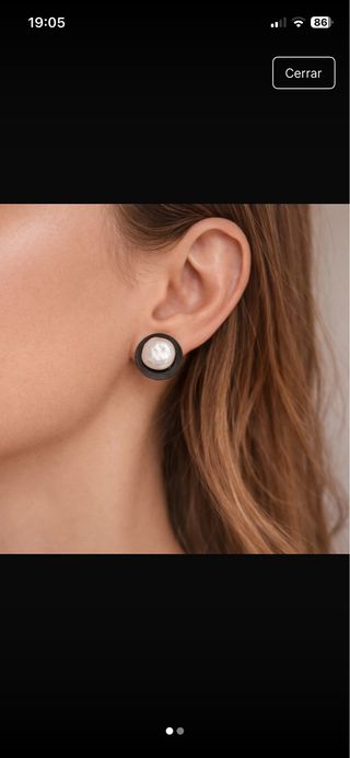 Pendientes perla y aro negro