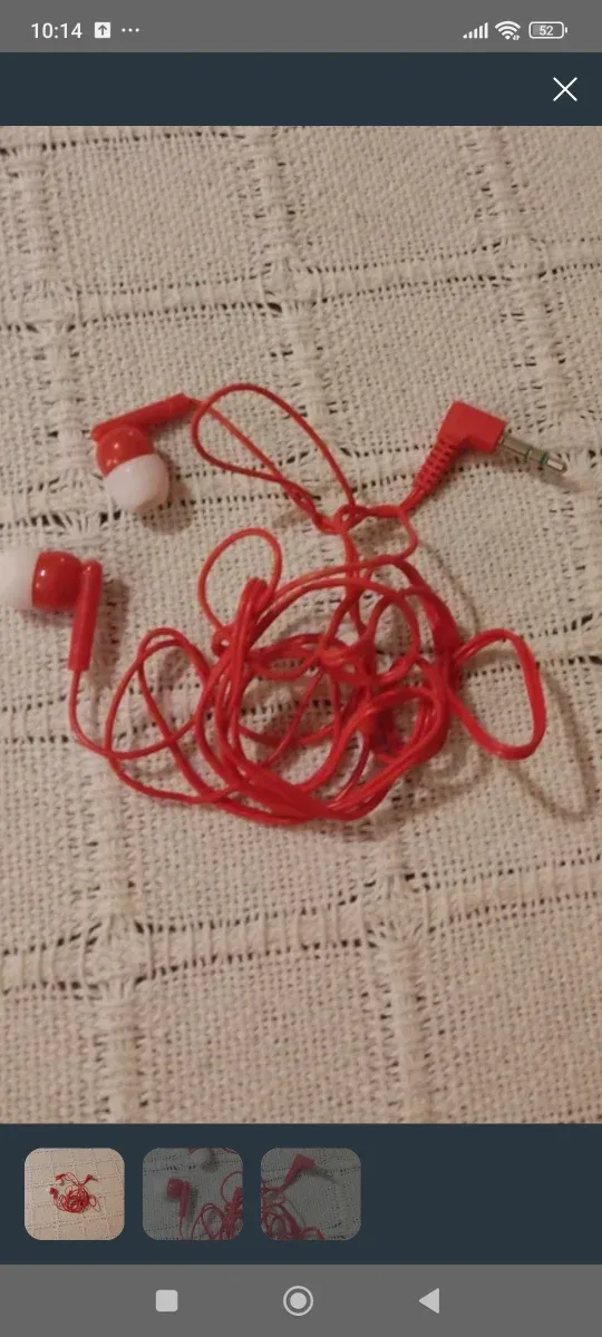 Auriculares rojos y blancos para móvil o MP3 afbeelding 2