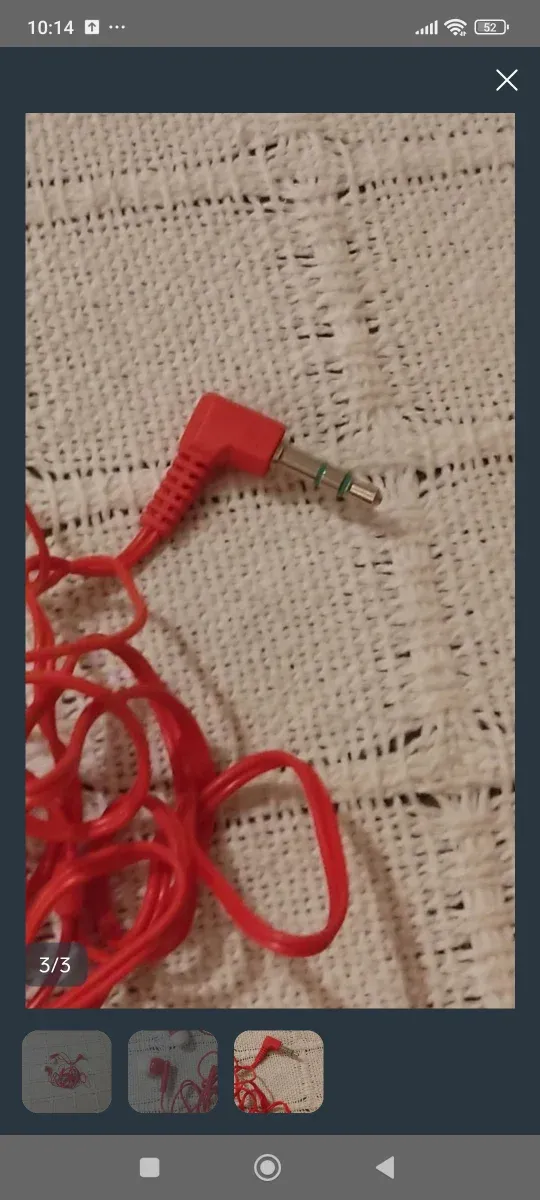 Auriculares rojos y blancos para móvil o MP3 afbeelding 3