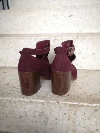 Botines de ante morado/marrón