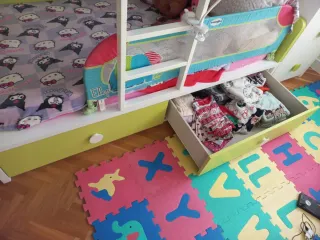 Cama tren infantil con almacenaje