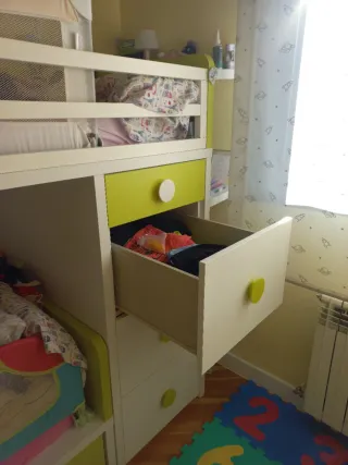 Cama tren infantil con almacenaje