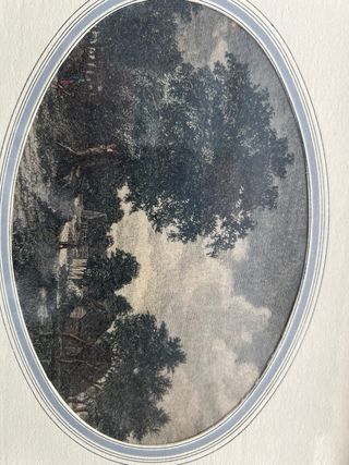 2 quadri classici in legno con cimasa