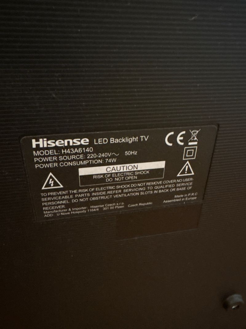 Televisor Hisense led backlight 43 Negro afbeelding 2