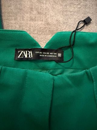 Pantalón Zara Verde Talle Alto