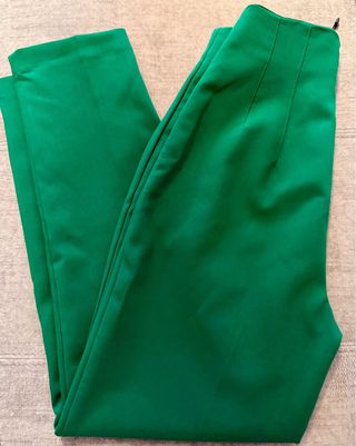Pantalón Zara Verde Talle Alto