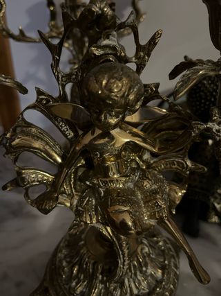 Pareja Candelabros Bronce antiguos