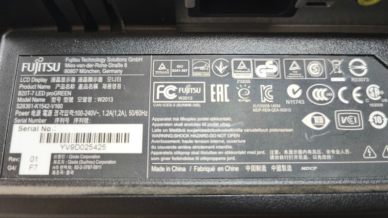 Monitor Fujitsu Negro afbeelding 2