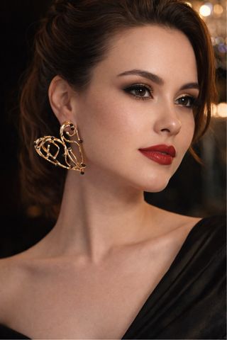 Pendientes Corazón Oro Negro