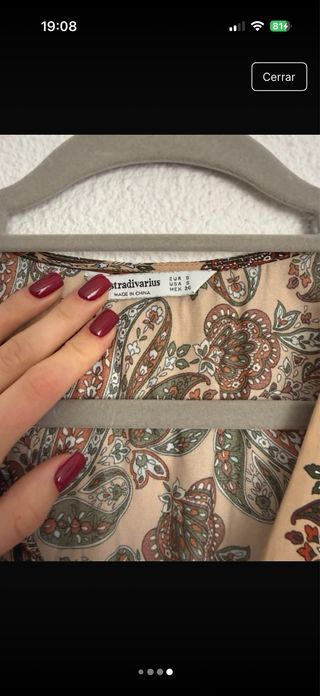 Blusa seda estampado paisley manga larga