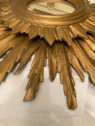 Espejo Sol Vintage Madera Dorado