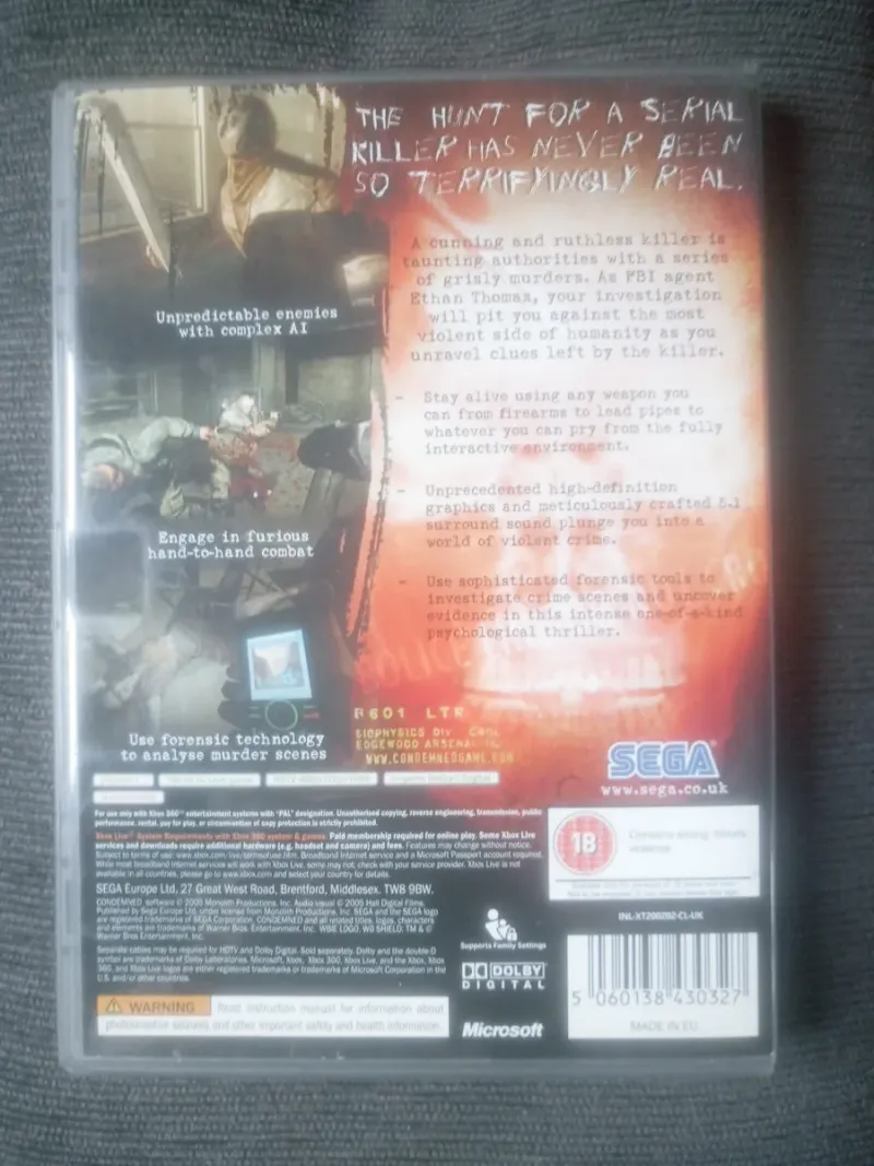 Condemned Xbox 360 Classics SEGA afbeelding 2