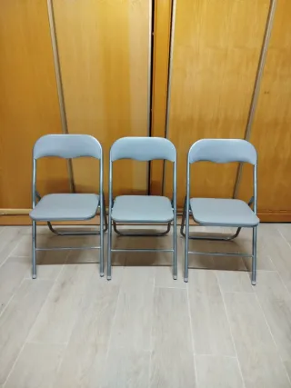 3 Sillas Plegables Grises