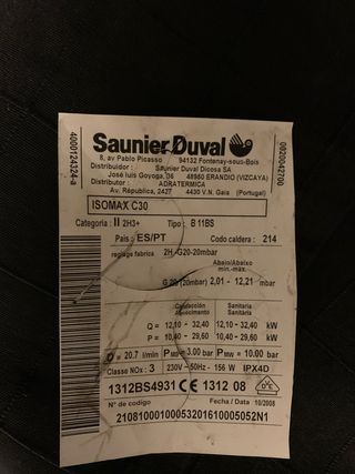Placa Electrónica Caldera Saunier Duval ISOMAX C30