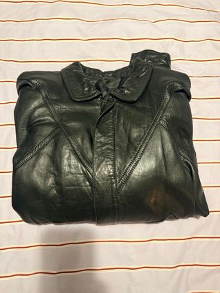 Chaqueta de cuero hombre negra