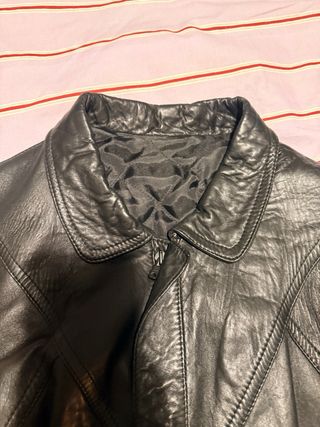Chaqueta de cuero hombre negra